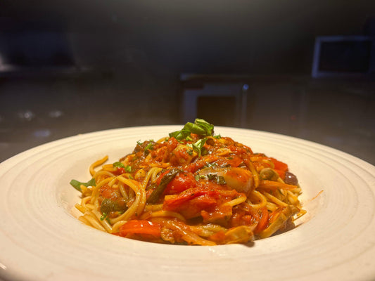 Spaghetti Puttanesca - Vincenzo's Kitchen